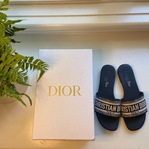 Dior Dway slides navy blue sandals